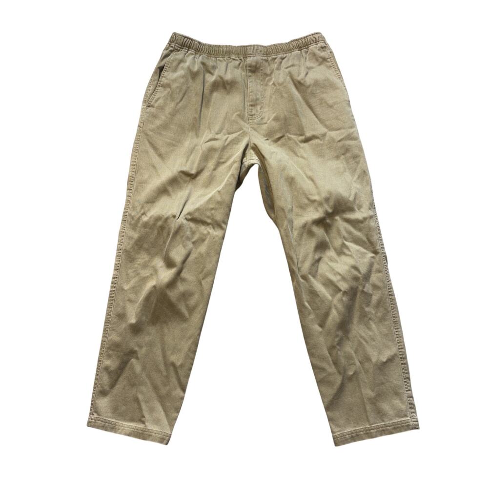Vtg The Territory Ahead Manana Corduroy Pants Mens L Tan Elastic Waist Relaxed